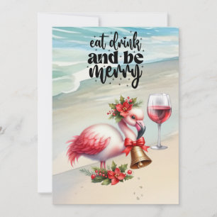 TARJETA FESTIVA NAVIDADES FLAMINGO