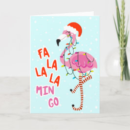Tarjeta Festiva Navidades Flamingo divertidos