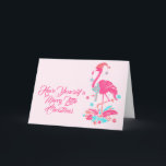 Tarjeta Festiva Navidades Flamingo Tropical Beach<br><div class="desc">Te invitamos a una tarjeta de bienvenida Flamingo Tropical Beach Flowers Holiday para Navidades pequeños. Flamingo rosa lindo con flores tropicales coloridas. Perfecto para los amantes de los flamingos enviando Navidades a aclamar la temporada de vacaciones desde Florida o cualquier zona costera cálida.</div>