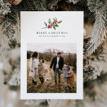 Tarjeta Festiva Navidades Floral de color de agua cinco Collages d<br><div class="desc">La tarjeta navideña de cinco Collages de fotos acuáticos de navidades Watercolor Floral cuenta con un hermoso ilustracion acuático de vegetación de temporada y bayas huecas,  junto con cinco fotos.</div>