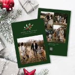 Tarjeta Festiva Navidades Floral de color de agua cinco Collages d<br><div class="desc">La tarjeta navideña de cinco Collages de fotos acuáticos de navidades Watercolor Floral cuenta con un hermoso ilustracion acuático de vegetación de temporada y bayas huecas,  junto con cinco fotos.</div>