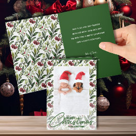 Tarjeta Festiva Navidades Floral plegado foto