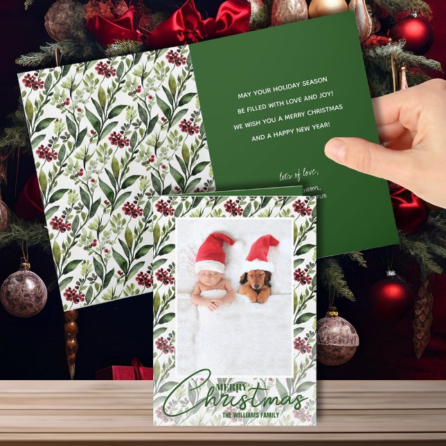Tarjeta Festiva Navidades Floral plegado foto (Subido por el creador)