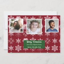 Navidades Floral Snowflakes Family Picture