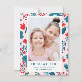 Tarjeta Festiva Navidades florales baratos escandinavos