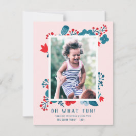 Tarjeta Festiva Navidades florales baratos escandinavos