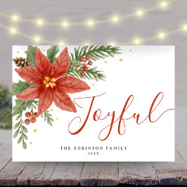 Tarjeta Festiva Navidades florales de Poinsettia
