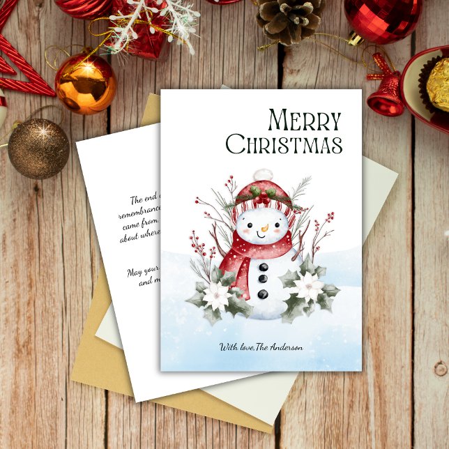 Tarjeta Festiva Navidades florales de Snowman cubanos (Subido por el creador)