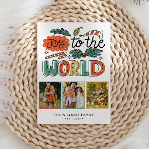 Tarjeta Festiva Navidades florales modernos y audaces