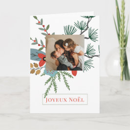 Tarjeta Festiva Navidades Flores de Invierno Joyeux Noël Holiday P