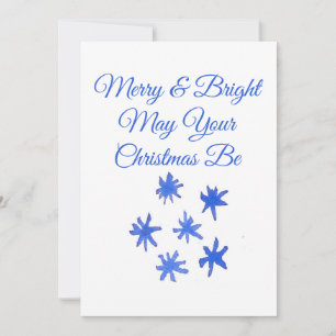 Tarjeta Festiva Navidades floridos y merry con brillantes estrella