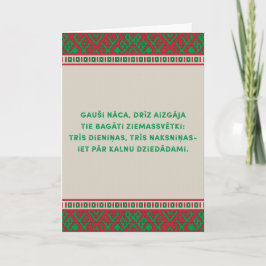 Tarjeta Festiva Navidades Folk Song I Latviešu Tautasdziesma