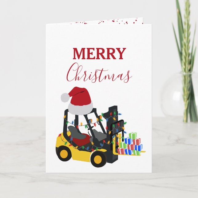 Tarjeta Festiva Navidades Forklift Truck (Anverso)