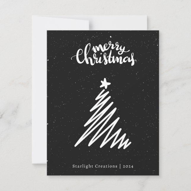 Tarjeta Festiva Navidades formales de pequeñas empresas Minimalist (Anverso)