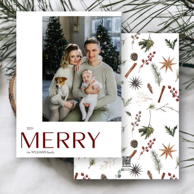 Tarjeta Festiva Navidades Foto Acuarela Floral Botánica (Subido por el creador)