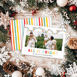 Tarjeta Festiva Navidades foto collage arcoíris lindo divertido<br><div class="desc">Navidades collage de fotos arco iris lindo diversión todo es diseño brillante. Ideal para unas vacaciones familiares modernas.</div>