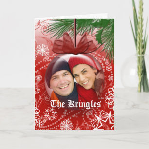 Tarjeta Festiva Navidades Foto Globe Ornament Template Holiday