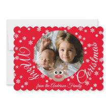 Navidades Foto Guión Blanco Rojo Rata Rindeo