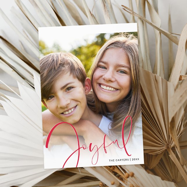 Tarjeta Festiva NAVIDADES FOTO guión elegante rojo alegre (Subido por el creador)