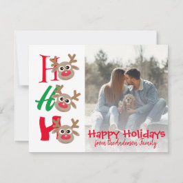 Tarjeta Festiva Navidades Foto Ho Ho Ho Ho Ho Personalizado Reinde