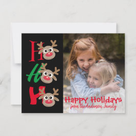 Tarjeta Festiva Navidades Foto Ho Ho Ho Ho Ho Personalizado reno n