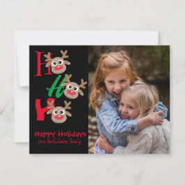 Tarjeta Festiva Navidades Foto Ho Ho Ho Ho Ho Personalizado reno n