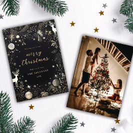 Tarjeta Festiva Navidades Foto Moderno Elegante