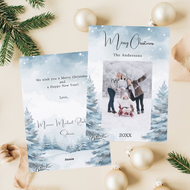 Tarjeta Festiva Navidades foto paisaje invernal (Subido por el creador)