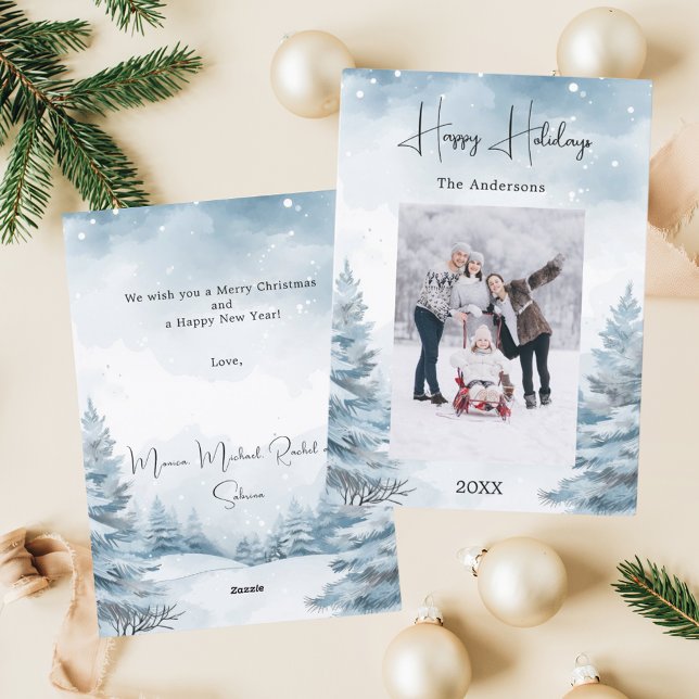 Tarjeta Festiva Navidades foto paisaje invernal (Subido por el creador)