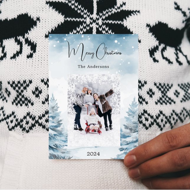 Tarjeta Festiva Navidades foto paisaje invernal (Subido por el creador)