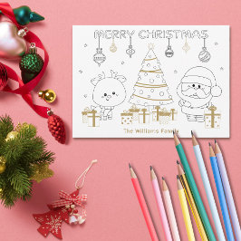 Tarjeta Festiva Navidades Foto Personalizado Colorear Diversión