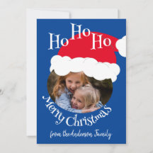 Navidades Foto Santa Hat Cute Blue