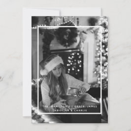 Tarjeta Festiva Navidades foto simple y blanca negra personalizada