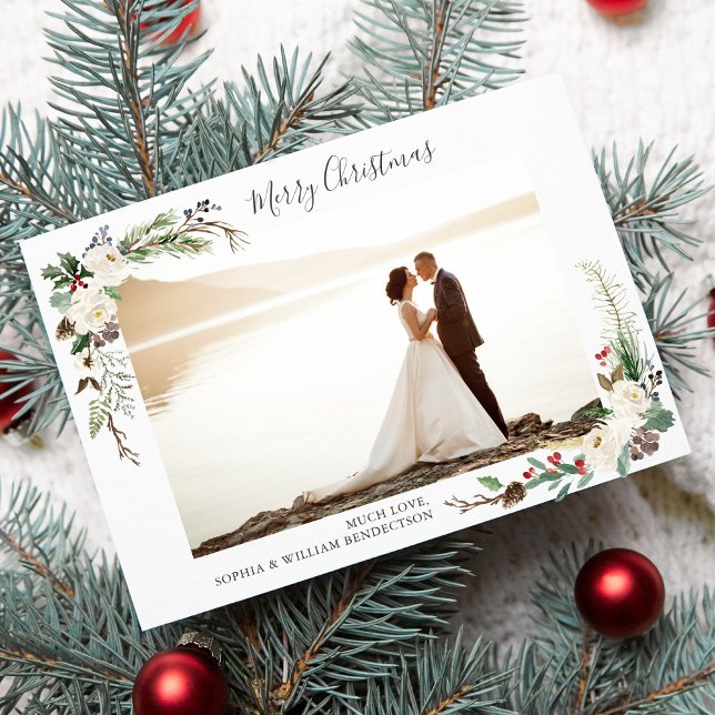 Tarjeta Festiva Navidades fotocolorear Berries y Boughs (Subido por el creador)