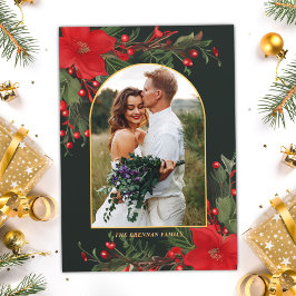 Tarjeta Festiva Navidades Fotografía de la familia Verdor Botánico