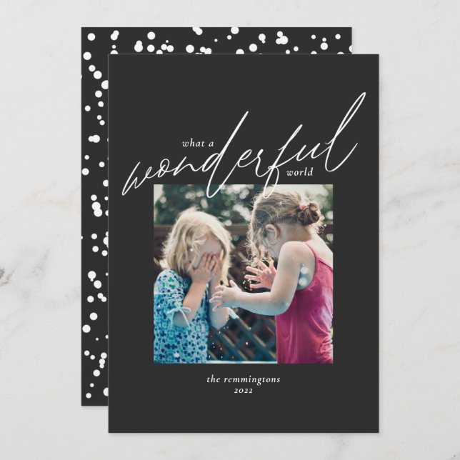 Tarjeta Festiva Navidades Fotografía simple Black Kraft Mundo Mara (Anverso / Reverso)