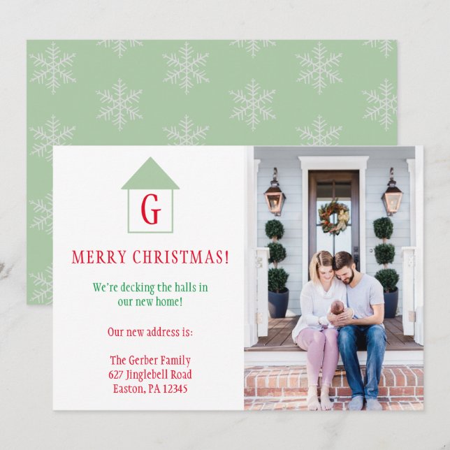 Tarjeta Festiva Navidades fotografían nueva caseta en los pasillos (Anverso / Reverso)