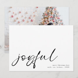 Tarjeta Festiva Navidades fotográficos alegres de caligrafía Minim