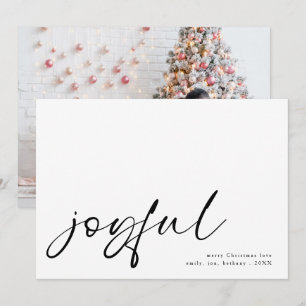 Tarjeta Festiva Navidades fotográficos alegres de caligrafía Minim