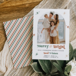Tarjeta Festiva Navidades fotográficos Boho con certificado de fer