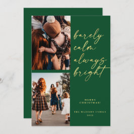 Tarjeta Festiva Navidades fotográficos brillantes Gold Always Gree