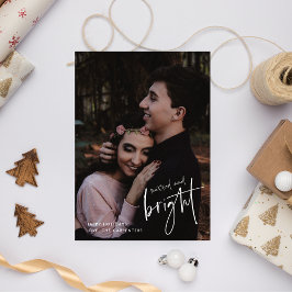 Tarjeta Festiva Navidades fotográficos casados y brillantes recién