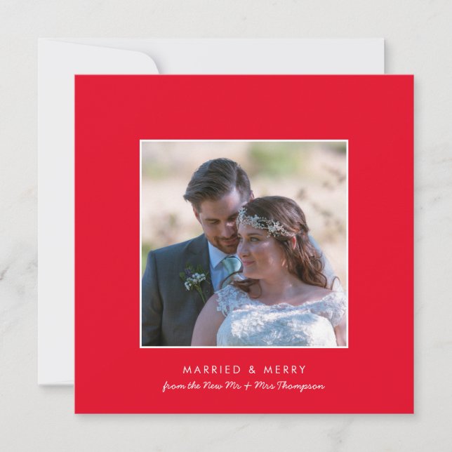 Tarjeta Festiva Navidades fotográficos casados y morosos contempor (Anverso)