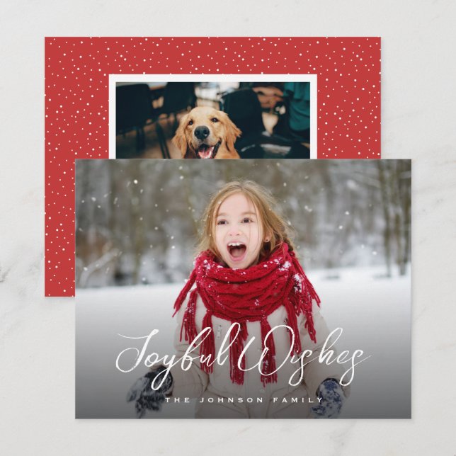 Tarjeta Festiva Navidades fotográficos completos con guión de pinc (Anverso / Reverso)