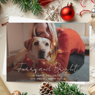 Tarjeta Festiva Navidades fotográficos con guiones suaves y lumino