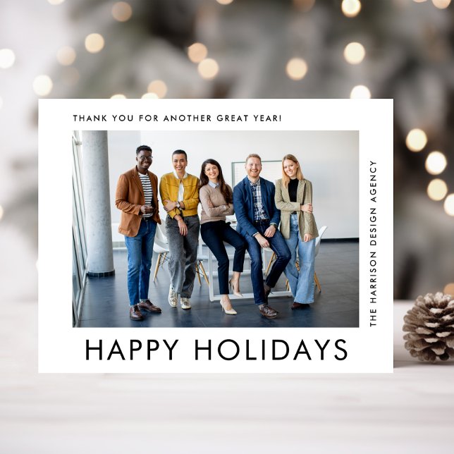 Tarjeta Festiva Navidades fotográficos con logotipo profesional mo (Spread the joy of the season and strengthen business relationships with our photo holiday card)