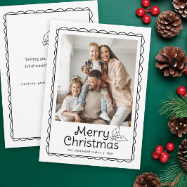 Tarjeta Festiva Navidades fotográficos con marco de vieira dibujad