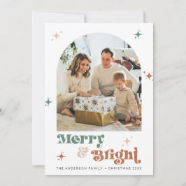 Tarjeta Festiva Navidades fotográficos de Boho con festividades fl
