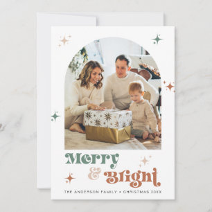 Tarjeta Festiva Navidades fotográficos de Boho con festividades fl