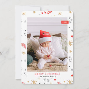 Tarjeta Festiva Navidades fotográficos de Bright Merry Christmas H